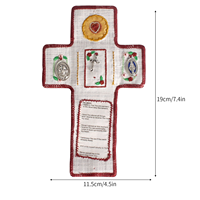 Pochette en tissu en forme de croix de poche artisanale Devotional - Faith Edition Devotional avec croix Saint Images Prières