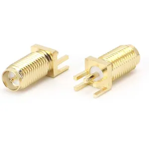 SMA-JE-347-H16.5-1.6-SQB Panel Edge Mount RPSMA Jack Straight Masculino Pin RP SMA Conector Fêmea