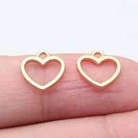 Pendentif Cœur Ouvert 12x11mm en Alliage de Zinc Argent Vieilli pour Collier d'Amour de la Saint-Valentin