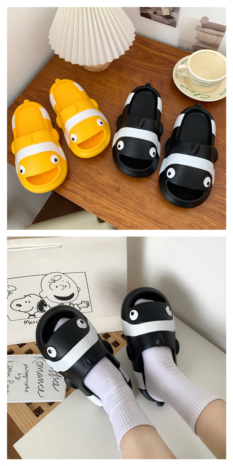 Clownfish Slipper Women Soft Thick Home Bathroom Cartoon Couple Slides Slippers