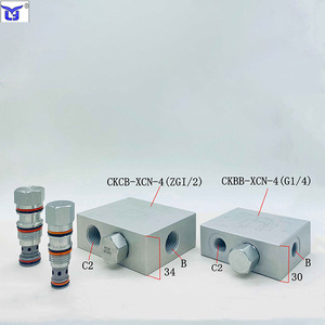 Bloque de válvulas de retención operadas por piloto hidráulico CKBB XCN 4 G1 4 de aleación de aluminio para maquinaria hidráulica - Product Image 1