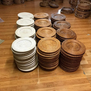 Plato de Presentación Redondo de Ratán Tejido a Mano, Natural, para Decoración de Mesa de Lujo, Restaurante, Resort, Tendencia 2026 - Product Image 5