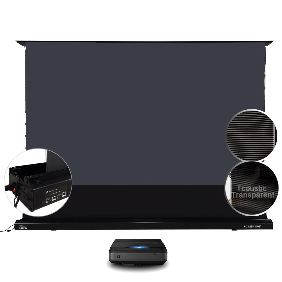 floor raising projector screen 150