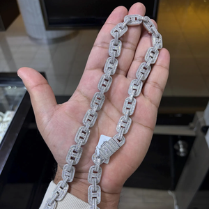 Rich Vibes 12mm Vvs Moissanite Custom Clasp <b>Iced</b> <b>Out</b> Paperclip Link <b>Chain</b> 925 Sterling Silver Bling Bling Cuban Link <b>Chain</b> - Product Image 3