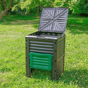 Màu Xanh Lá Cây Đen Compost Bin Thiết Kế Hot Bán HDPE Mô Hình Mới Màu Vườn Mới Phụ Kiện Với Bản Lề Nắp 300 Lít