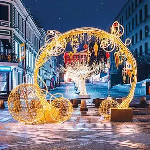 クリスマスデコレーション屋外風景3D彫刻ストリートモチーフカスタマイズLEDボールアーチライト