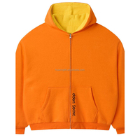 Sudadera con capucha y cremallera para hombre, estilo gofre, textura térmica, oversize, streetwear, ropa, proveedor mayorista OEM de marca privada
