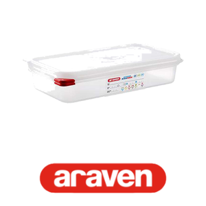 Bac alimentaire en polypropylène GN 1/3 32,5 × 17,5 × 6,5 h cm, avec couvercle, -40/+95 ° C Araven - Product Image 4