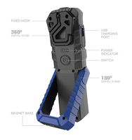 Lampe de travail LED portable 420 lumens, lampe de travail COB avec aimant, étanche et à intensité variable pour atelier, rechargeable en plastique