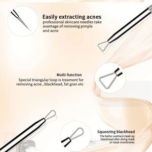 Herramienta para Eliminar Puntos Negros con Logotipo Personalizado, Extractor de Comedones, Kit de Eliminación de Acné de 6 Piezas, Herramientas para Eliminar Granos con Bolsa de Cuero para Nariz y Rostro - Product Image 3