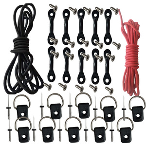 Kit d'accessoires pour kayak avec anneaux en D en acier inoxydable et corde pour canoë kayak 2 places, sports nautiques en plein air - Product Image 1