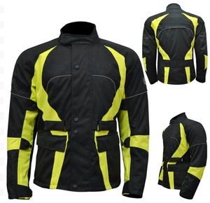 Blouson de moto pour homme, manches longues, coupe-vent, respirant, imprimé réfléchissant, coloris contrastés noir et vert lime, équipement de conduite hivernal - Product Image 3