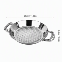 Poêle à frire à fond plat en acier inoxydable avec revêtement antiadhésif, idéale pour les fruits de mer et les légumes, compatible avec les cuisinières à gaz et à induction