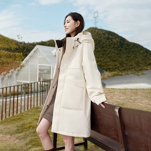 Nouvelle arrivée, veste d'hiver pour femmes, <span class=keywords><strong>longue</strong></span>, en molleton, vert armée, coupe-vent, imperméable, à <span class=keywords><strong>capuche</strong></span>, avec grandes poches - Product Image 2