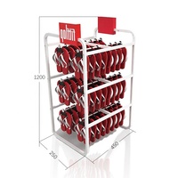 Tongs en métal blanc de haute qualité personnalisées en usine présentoir pour chaussures et pantoufles avec en-tête publicitaire