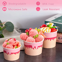 Logo personnalisé Petit bac à glace en papier en tailles de 3oz 5oz 8oz Premium dégradable 100ml 150ml 500ml tasses à crème glacée pour les nouilles