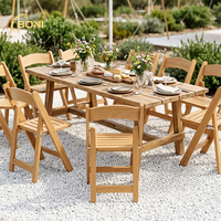 Chaises pliantes en bois durables à lattes, portables, peu encombrantes, pour événements, location commerciale, extérieur, mariage