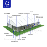 Tente de réception imperméable à toit surélevé, structure en aluminium robuste, vente en gros