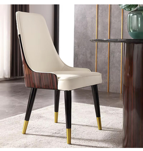 Chaises de salle à manger modernes en similicuir avec dossier haut et pieds dorés pour la maison, l'hôtel au Koweït et aux Émirats arabes unis - Product Image 1