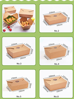 Impresión personalizada de grado alimenticio desechable para llevar, embalaje de comida frita, aperitivos para niños, patatas fritas, hamburguesa, caja de pollo frito