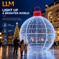 Boule décorative en maille de 250 cm de diamètre avec lumières LED et cadre en aluminium peint pour motif lumineux de Noël