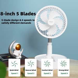 <span class=keywords><strong>Ventilateur</strong></span> pliable rechargeable AntarcChill, 4 vitesses, <span class=keywords><strong>ventilateur</strong></span> <span class=keywords><strong>de</strong></span> sol télescopique, <span class=keywords><strong>ventilateur</strong></span> <span class=keywords><strong>de</strong></span> <span class=keywords><strong>bureau</strong></span> 270 °   Refroidisseur d'air portable sans balais réglable - Product Image 6