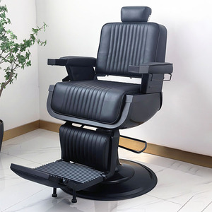 Sillón de Barbería Hidráulico de Cuero Moderno, Rotación de 360 Grados, Base Ajustable en Altura, Diseño Contemporáneo y Duradero para Salones Comerciales - Product Image 2