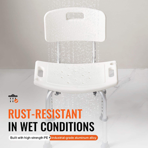 <span class=keywords><strong>Chaise</strong></span> de douche réglable avec dossier, design antidérapant, légère, <span class=keywords><strong>pour</strong></span> <span class=keywords><strong>baignoire</strong></span> et douche, siège et dossier <span class=keywords><strong>pour</strong></span> personnes âgées - Product Image 4
