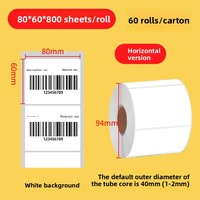 Rouleau d'étiquettes autocollantes en papier thermique 80x40mm personnalisable pour l'impression d'étiquettes de codes-barres d'emballage express