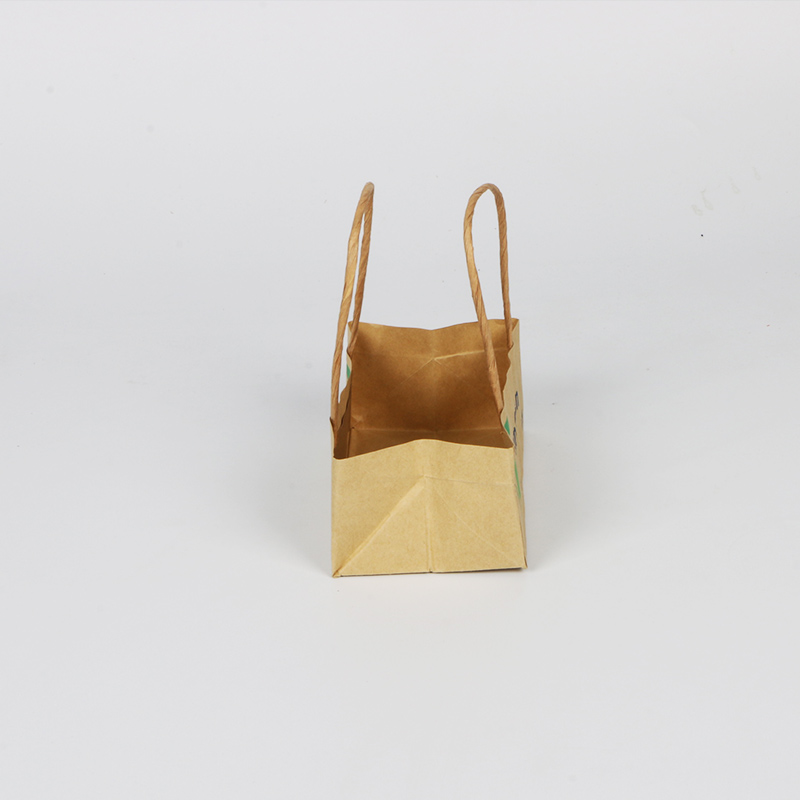mini paper bag snack french fries recycled bag package brown kraft with twisted handle