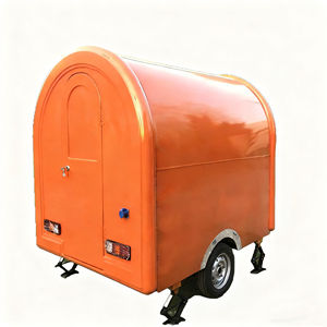 รถพ่วงอลูมิเนียมเคลื่อนที่ขนาดเล็กสีส้มสดใสสำหรับธุรกิจไอศกรีมขนมขบเคี้ยวรถจัดเลี้ยงเชิงพาณิชย์สำหรับกลางแจ้ง - Product Image 2
