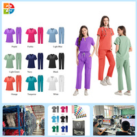 Seragam Perawat Medis Fashion Bedah Grosir Kustom OEM D&Z 2026, Set Seragam Rumah Sakit