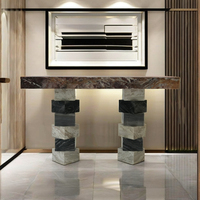 Table d'entrée console en marbre naturel au design de luxe