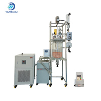 Réacteur en verre à double enveloppe ultrasonique de 50 L pour laboratoire pilote, équipement de réaction par condensation avec pompe à vide