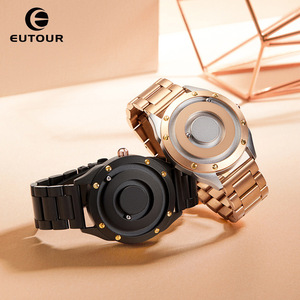 Reloj EUTOUR para Hombre y Mujer, Reloj <span class=keywords><strong>de</strong></span> Cuarzo con Rodamiento <span class=keywords><strong>de</strong></span> Bolas Magnético sin <span class=keywords><strong>Cristal</strong></span>, Relojes <span class=keywords><strong>de</strong></span> Pulsera <span class=keywords><strong>de</strong></span> Acero Inoxidable para Hombre - Product Image 4