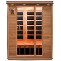 Sauna de Infrarrojos Lejanos de Madera de Hemlock para 3 Personas, Modelo SS-300M, 220-240V, Bajo EMF, Ecológica, para Uso en Interiores