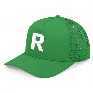 Gorra de Béisbol Deportiva de 5 Paneles de PVC y Goma con Logotipo, Impermeable, Tipo Trucker, para Golf, con Orificios Perforados con Láser - Product Image 1