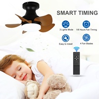 Ventilateur de plafond moderne 6 vitesses en ABS noir de 16 pouces à 3 pales avec télécommande, prix usine