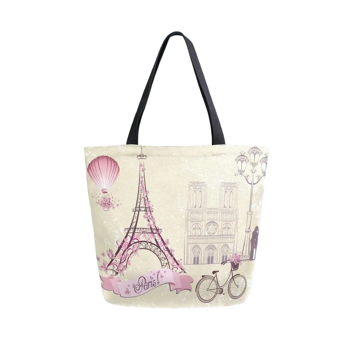 LOW MOQ Custom Paris Promotional Idea Gift And Craft Item Shopping Reusable Large ECO Tote Bag Cotton Canvas Bag Custom Print