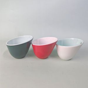 Vajilla de melamina duradera, ensaladera, diseño moderno, cuenco de plástico de doble Color para ensalada y fruta, cuencos de buffet de olla caliente inclinada de espesor - Product Image 1