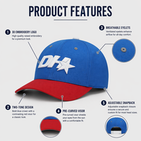 Gorra de béisbol blanca de 6 paneles personalizada con logo bordado para agente inmobiliario, estructurada, estilo papá, ajustable, con hebilla de cobre dorado, de sarga, étnica y deportiva.