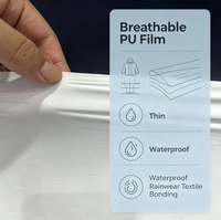 Film PU respirant et imperméable, matériau de collage thermofusible transparent pour la lamination de tissus de vestes d'extérieur avec couleurs personnalisables