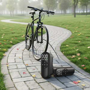 Pompe à vélo électrique portable NEWO T08 avec arrêt automatique, gonfleur haute vitesse 14L/min pour pneus de vélo et accessoires - Product Image 1