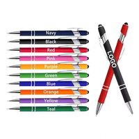 Stylos Métalliques de Luxe Personnalisables avec Logo, 2-en-1, Pointe Bille et Stylet, Toucher Doux, Séchage Rapide, Impression UV, Promotionnels pour Événements de Course/Marche