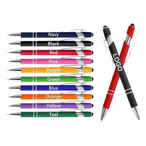 Stylets en métal de luxe avec logo personnalisé 2-en-1 Stylo à bille et pointe à bille douce pour l'assurance et l'automobile Cadeau promotionnel - Product Image 5