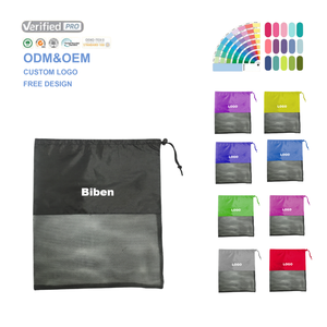 थोक अनुकूलित लोगो स्पष्ट शुद्ध समुद्र तट ड्रॉस्ट्रिंग थैली नायलॉन जाल खेल बॉल पैकेजिंग बैग - Product Image 1