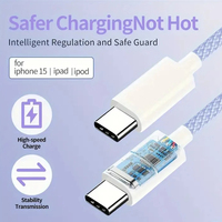Câble de charge USB-C tressé original 60W 100W USB C vers Type-C Câble de charge rapide pour iPhone 15 16 Pro Max