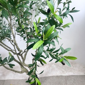 Olivier artificiel détachable de Style nordique grand plancher-debout plante en pot d'intérieur en plastique hôtel décoration de la maison - Product Image 4