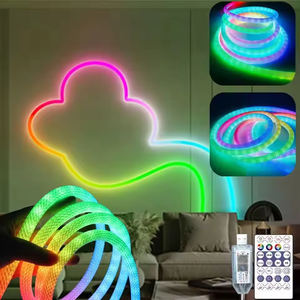 Vendita calda RGBIC flessibile in silicone <span class=keywords><strong>sogno</strong></span> colore striscia di luce di 360 gradi circolare maglia Neon LED WS2812B per soggiorno DC5V - Product Image 1