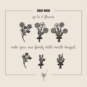 Qiuhan Bouquet Bijoux En Acier Inoxydable Cadeau Pour Femmes Collier De Fleurs De Naissance En Or 18K - Product Image 5